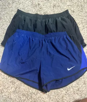 Nike Dri-FIT Tempo Women Running Shorts Bundle 2 Pack Blue Black Size Large L thumbnail 1