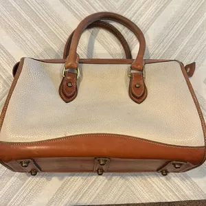 Dooney & Bourke Ivory & Brown Vintage Satchel Bag thumbnail 6