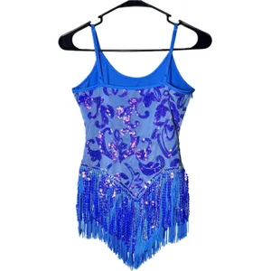 NWOT Sequin Fringe Bodysuit Sparkly Tassel Dance Rave Costume XS thumbnail 8