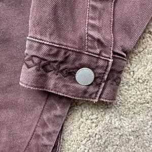 Dear John Purple/Maroon Denim Button-Up Jacket with Embroidered Aztec Details thumbnail 4