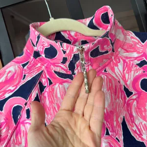 Lilly Pulitzer Zip up Jacket Skipper Popover Flamingo print Resortwear active thumbnail 10