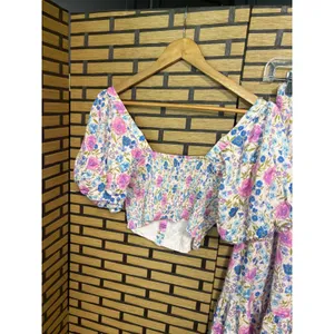 Salt Water Luxe Pink Floral Two Piece Skirt Set‎ Size Medium thumbnail 3