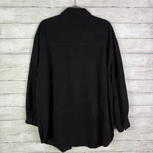 Princess Polly Button Down Shirt Jacket Black Size 10 thumbnail 3