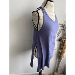 Lululemon Athletica Purple Asymmetrical‎ High Slit Scoop Neck Tank Top Womens 6 thumbnail 3
