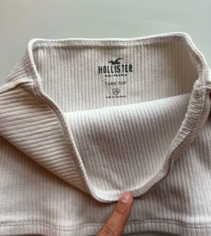 Hollister White Ribbed Tube Top thumbnail 4