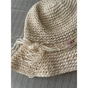 Golden Grove Trading Company Woven Sun Hat with Beading Detail Size S/M thumbnail 4