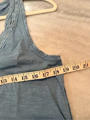 NWOT Free People We The Free Size XS Blue Crochet Trim Racerback Layer Tank Top thumbnail 8