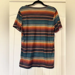 Crazy Train Strait Outta The South‎ Serape Stripe V-Neck Graphic T-Shirt Small thumbnail 3