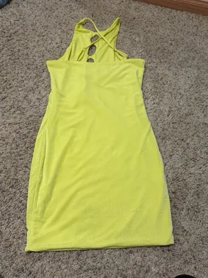Oh Polly Cut Out Bodycon Mini Dress in Lime thumbnail 6