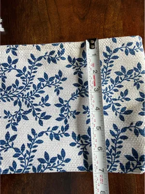 Shiraleah Chicago Bride Cosmetic Bag with Blue Leaf Print and Tassel thumbnail 5