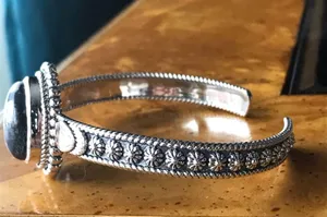 White Buffalo Sterling Silver Cuff Bracelet thumbnail 3