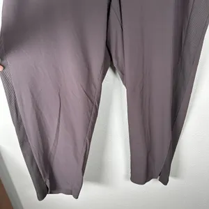 Athleta Brooklyn Mid Rise Ankle Pants Womens 18‎ Purple Rib Knit Side Panels Gym thumbnail 3