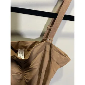 Tan Seamless‎ Mid Thigh Shapewear Bodysuit Firm Control XL Nude Brown thumbnail 4