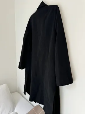 Zara Black Wool Collared Coat thumbnail 4