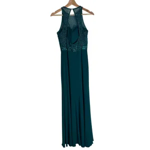 Sherri Hill sleeveless high neck Beaded evening Gown dress Emerald Green Size 4 thumbnail 8