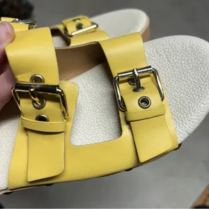 Free People Fiona Yellow Croc Buckle Stud Accent Wooden Cushioned Clogs 41 thumbnail 11