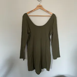 PINK Victoria's Secret Base Cotton Ribbed Long Sleeve Romper- Olive-Size XXL-NWT thumbnail 7