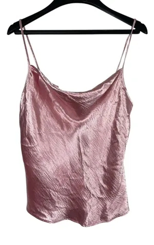 Victoria's Secret Y2K 2000s Shiny Pink Cowl Neck Spaghetti Strap Sleeveless Top S thumbnail 1