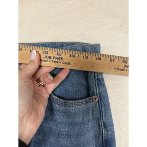 Old Navy Mid-Rise Denim Jean Maxi Skirt Med‎ Wash Front Slit Size 8 Modest thumbnail 6