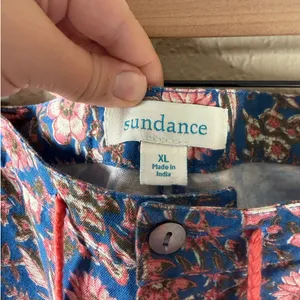 Sundance Kalani Shorts Size XL Linen Blue Floral Boho Retro Summer Preppy Shorts thumbnail 3