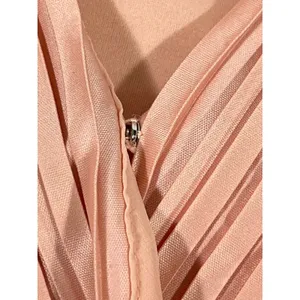 Japana‎ Pleated Faux Wrap Peplum Women Blouse Crop V Neck Elastic Waist Peach XS thumbnail 5