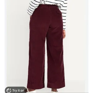 Old Navy Women Burgundy Corduroy High Waisted Wide Leg Pants Maroon Pants 10 thumbnail 2