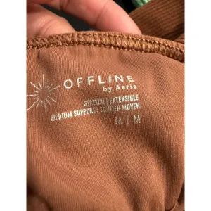 OFFLINE by Aerie Ribbed Square Neck Crop Tank Top Terracotta Medium Support M thumbnail 6