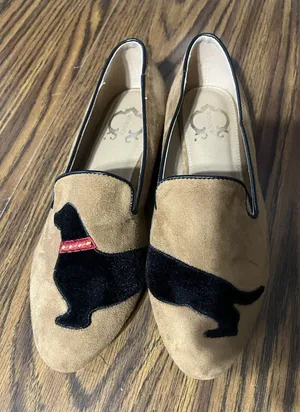C Wonder Loafers Flats Camel Brown Sz 7 Womens Slip On Shoes DachshundPreppy thumbnail 1