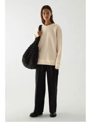 COS Sweatshirt Women Medium Sherpa Fleece Teddy Pullover Oversized Crewneck thumbnail 2