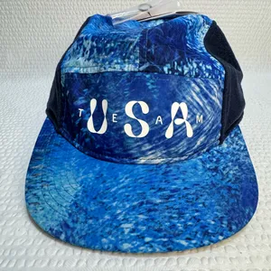 Nike Fly 5 Panel Hat USA Olympic Team Patches Size M/ L Dri Fit Blue Running New thumbnail 2