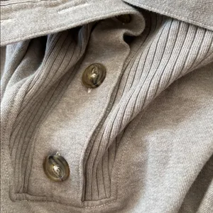 Aerie Best Button Pullover XXL Taupe Cozy Lounge thumbnail 6
