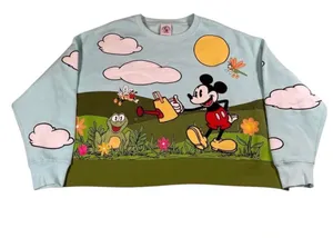 Disney -Mickey Mouse Pastel Graphic Sweatshirt - Garden preowned Size M thumbnail 1