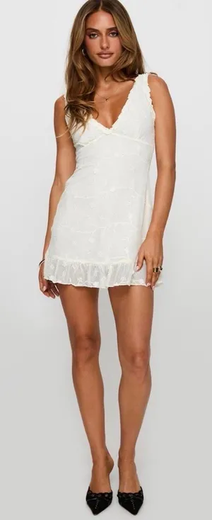 Princess Polly Feeling Alive Tie Back Mini Dress White thumbnail 1