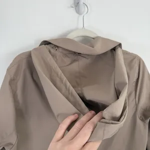 Sanyo‎ New York Beige Trench Lightweight Over Coat Hooded Pockets Womens Medium? thumbnail 8
