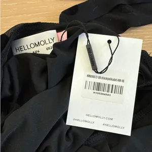 Hello Molly Halter Mini Dress Polka Dot She's So Current Size XS in Black thumbnail 3