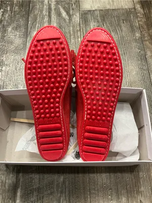 Minnetonka Red Suede Moccasin with Fringe Bow Size 5 thumbnail 12