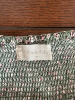 Altar'd State Olive Green Floral Square Neck Mini Dress thumbnail 4