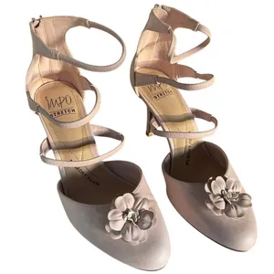 Impo stretch memory foam Baby Pink heels flower Tamara Bow 3" Heels Wedding‎ 9.5 thumbnail 2
