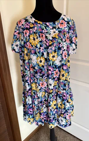 Storia Romantic Floral Tiered Babydoll Mini Dress Cottage Beach Festival Small thumbnail 1