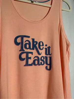 Wildfox Take It Easy Peach Orange Graphic Tank Top Size Medium thumbnail 5