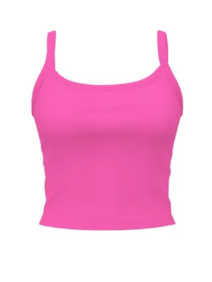VICTORIA’S SECRET PINK Multi Rib Cami Square Neck Tank Top Pink Gossip Large thumbnail 6