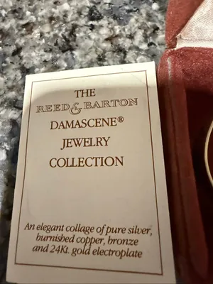 Reed & Barton Damascene Greek key gold silver cuff bracelet thumbnail 5