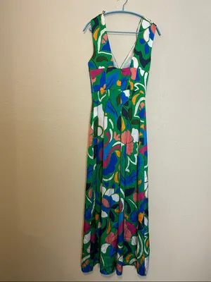 Zara Printed Jumpsuit with Knotted Straps Size XS NWT‎ thumbnail 9