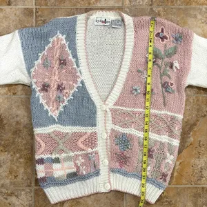 Vintage 90s y2k knit grandma cardigan thumbnail 4