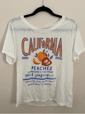 J Crew California Peaches Graphic Tee Size Medium NWOT thumbnail 2