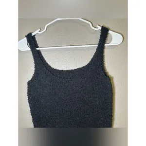 SKIMS Cozy Knit Fuzzy Black Loungewear Tank Top Women’s Size Small / Medium thumbnail 4