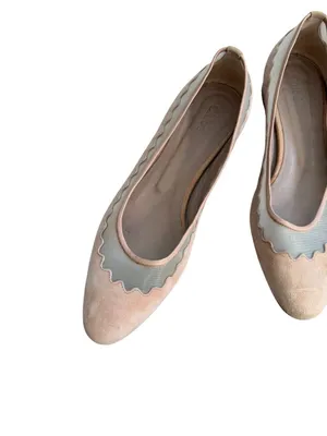 CHLOE Blush Pink Mesh Suede Ballet Flats Size 37.5 / 7.5 thumbnail 2