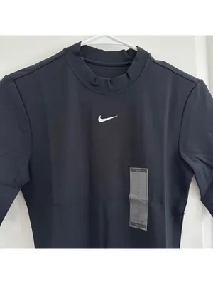 Nike Sportswear Essential Tight Crewneck Midi Dress NWT Black Small thumbnail 6