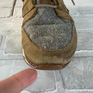 Sorel Kinetic Caribou Snow Boots‎ Womens 7.5 Light Brown Leather Gray Waterproof thumbnail 13