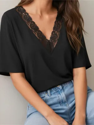 SÉZANE Sylla Blouse, Black, FR34/US2 thumbnail 1